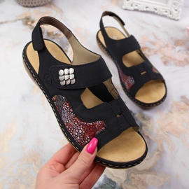 Sandály Rieker 65989-14 tmavě modré na suchý zip námořnická modrá 1