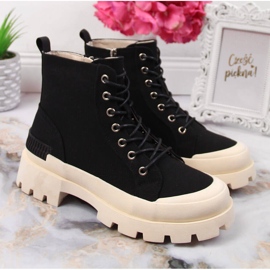 S.Barski Černé dámské tenisky DA na platformě černá 2 S.Barski Černé dámské tenisky DA na platformě černá 2