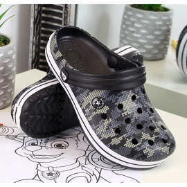 Black pěnové pantofle American Club pro chlapce černá 1