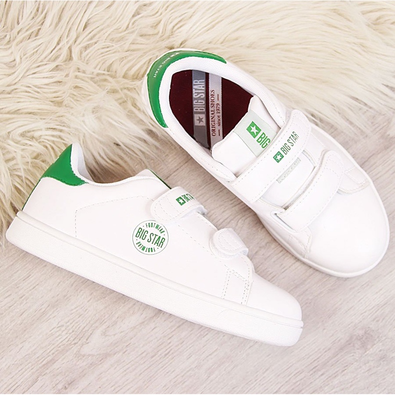 Dětské tenisky z eko kůže na suchý zip bílé Big Star DD374029 bílý 1