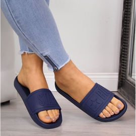 Plážové pantofle Big Star DD274A269 z námořnické modré gumy modrý 1