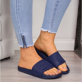 Plážové pantofle Big Star DD274A269 z námořnické modré gumy modrý 2