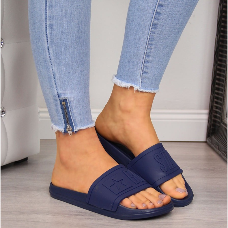 Plážové pantofle Big Star DD274A269 z námořnické modré gumy modrý 2