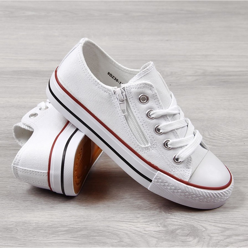 News Dětské nízké tenisky na zip, bílé NOVINKY bílý 1