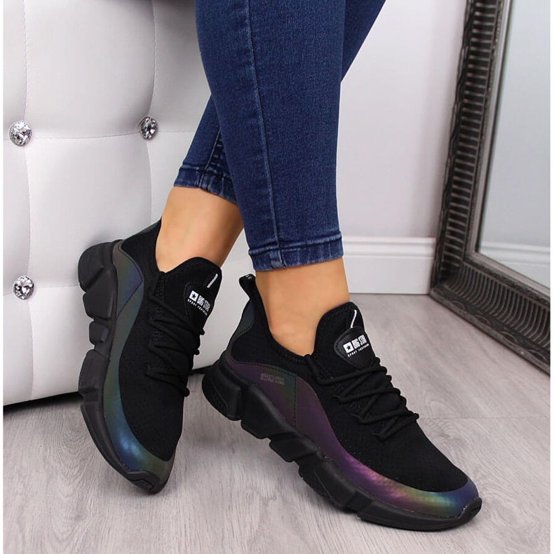 Black Big Star FF274A053 černé benzínové sportovní boty pro ženy černá 1