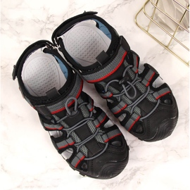 Chlapecké sandály na suchý zip černý American Club černá 1