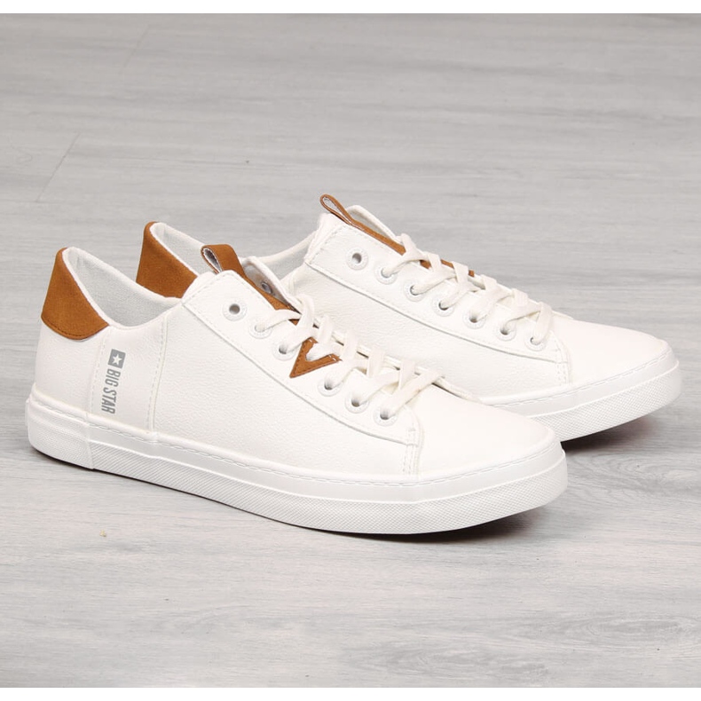 Bílé Pánské nízké tenisky z eko kůže Big Star GG174025 bílý 1