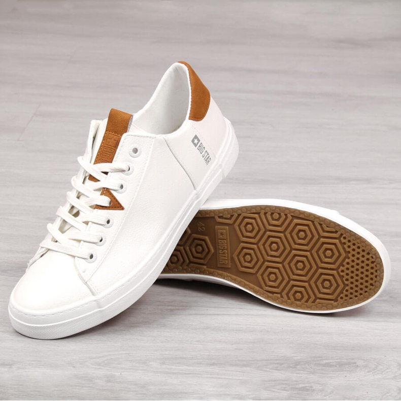 Bílé Pánské nízké tenisky z eko kůže Big Star GG174025 bílý 2