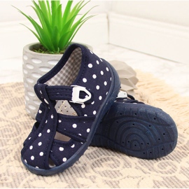 Dívčí pantofle, tmavě modré sandály Nazo modrý 3