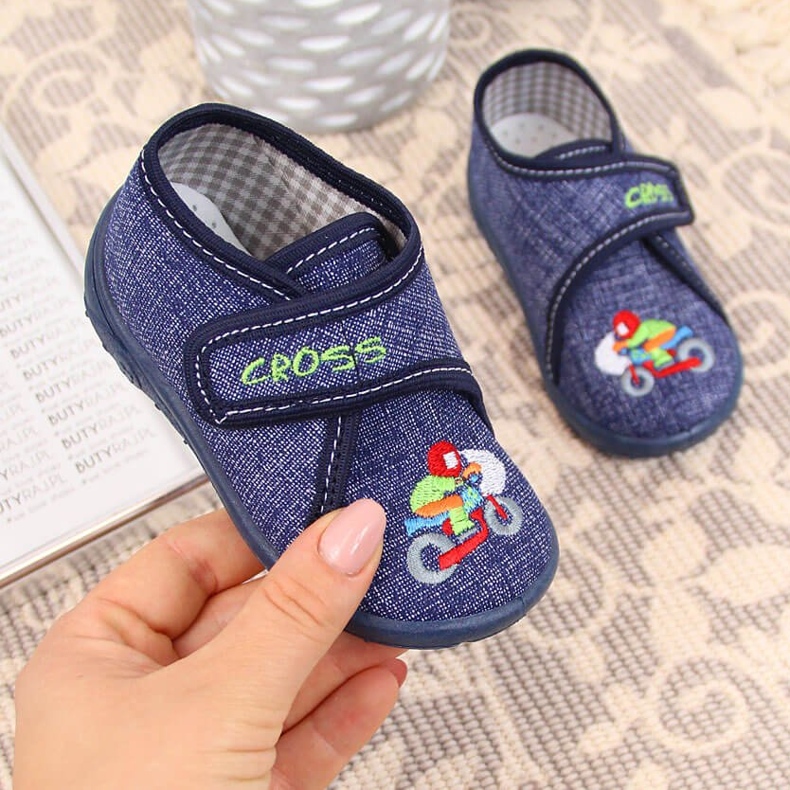 Námořnické modré domácí chlapecké pantofle Nazo modrý 1