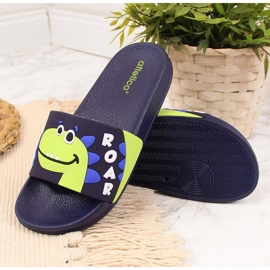 Chlapecké bazénové pantofle s dinosaurem Atletico navy blue námořnická modř 2