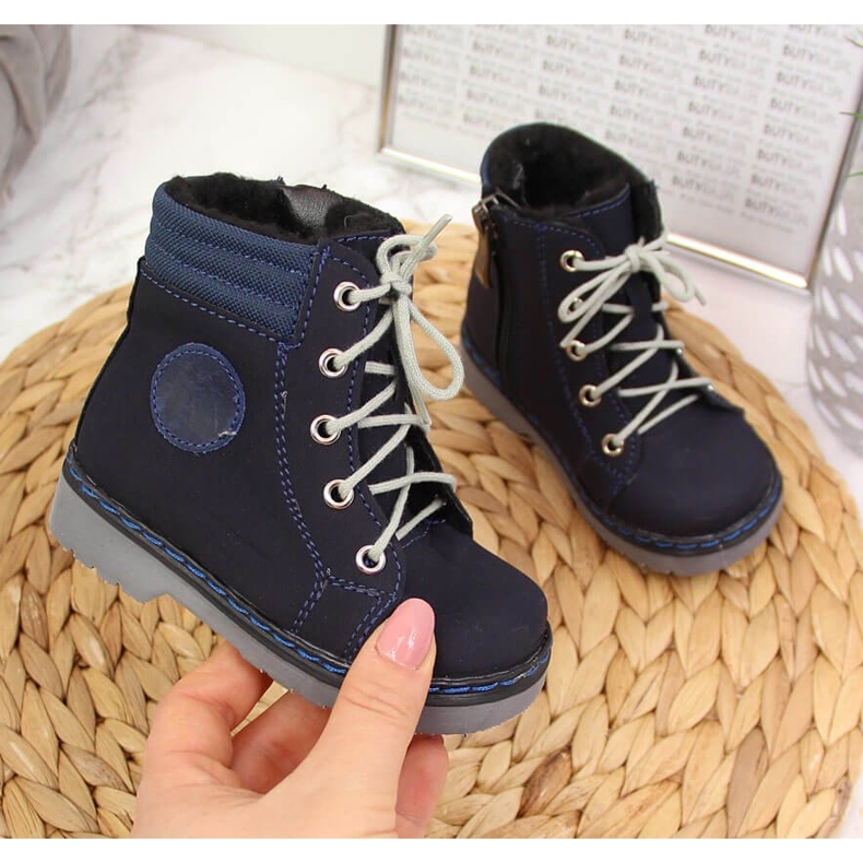 Námořnické modré dětské zateplené boty Kornecki 4984 námořnická modrá 1 Námořnické modré dětské zateplené boty Kornecki 4984 námořnická modrá 1