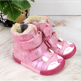 Růžové zateplené dívčí kozačky Kornecki 6583 růžový 2 Růžové zateplené dívčí kozačky Kornecki 6583 růžový 2