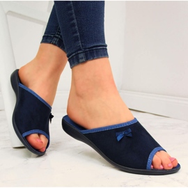 Dámské domácí pantofle, tmavě modrá a modrá Befado námořnická modrá 1