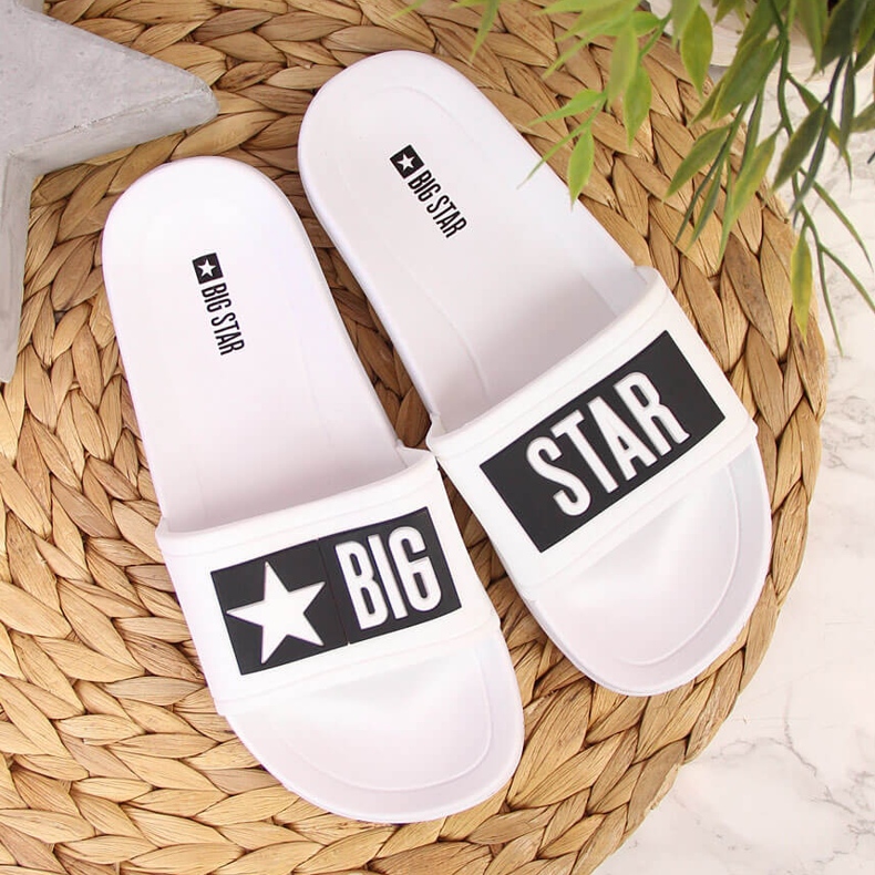 Dětské bílé pantofle do bazénu Big Star DD374151 bílý černý 2