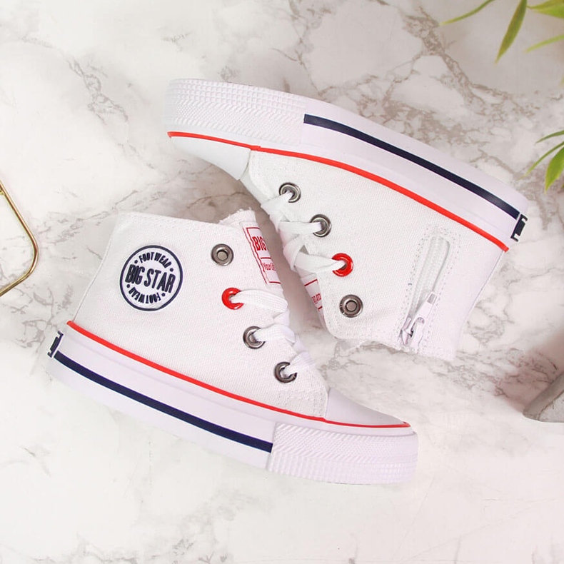 Dětské bílé tenisky na zip Big Star HH374083 bílý 2