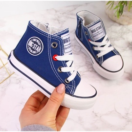 Dětské tenisky s kotníkem, tmavě modrá Big Star HH374085 námořnická modrá 2