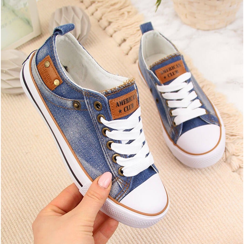 Dětské nízké tenisky American Club v tmavě modré barvě modrý 1