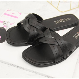 S.Barski Dámské ploché černé pantofle S. Barski černá 2