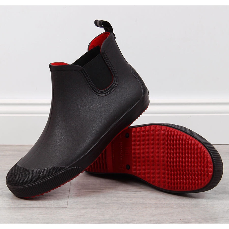 Nordmann Pánské černé galoše nepromokavé boty Jodhpur černá 1