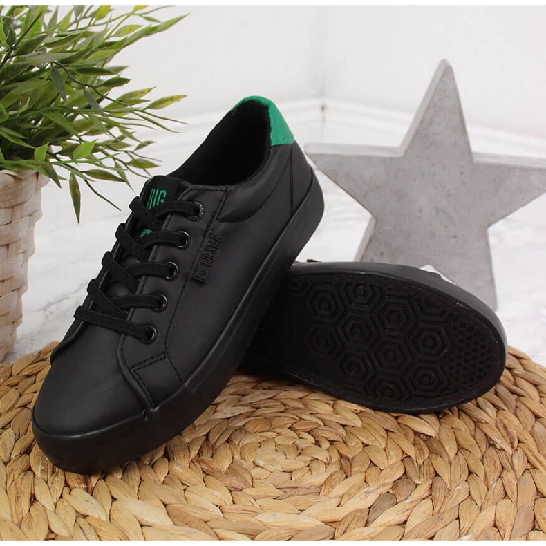 Dětské tenisky nízké eko kůže černé Big Star DD374147 černý 2