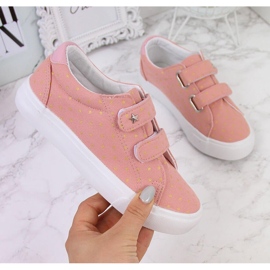 Dívčí tenisky se suchým zipem růžové hvězdičky Atletico růžový 1