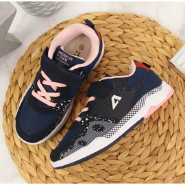 Dívčí sportovní obuv se suchým zipem tmavě modrá American Club námořnická modrá 2