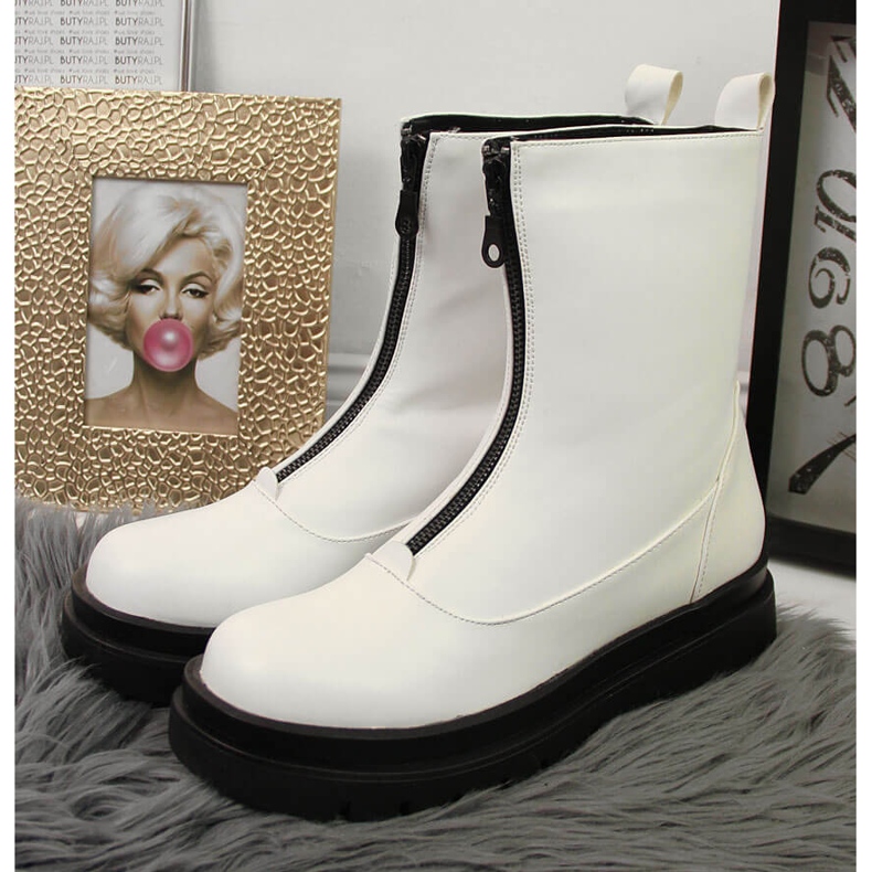 Dámské bílé pracovnice eVento se zipem vpředu bílý 2