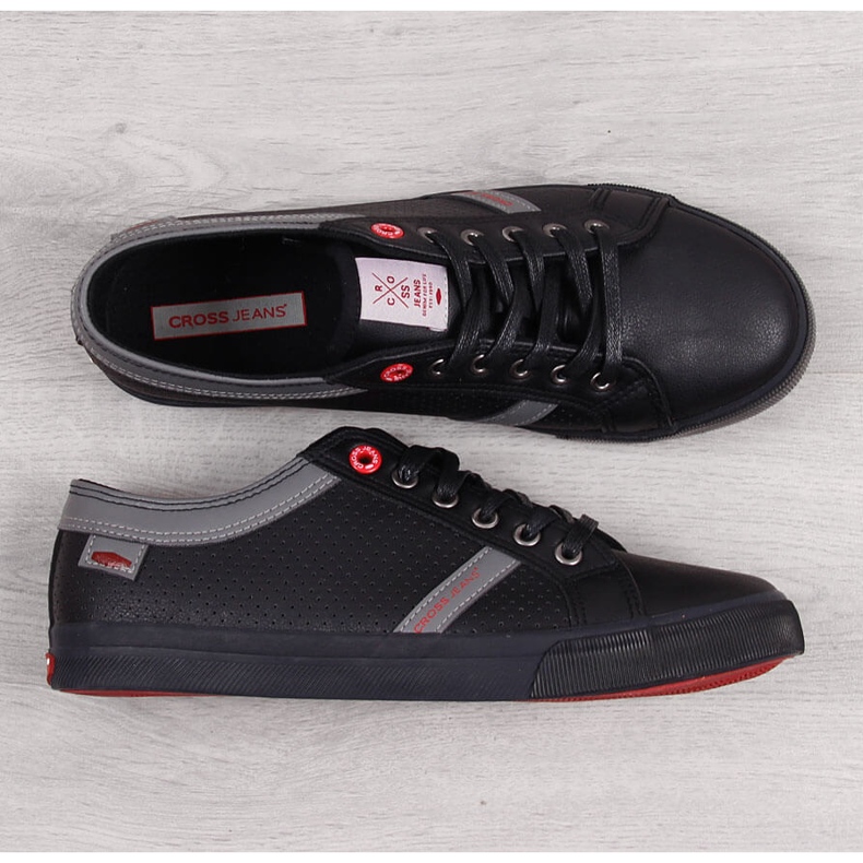 Pánské nízké černé tenisky z eko kůže Cross Jeans II1R4004C černá 1