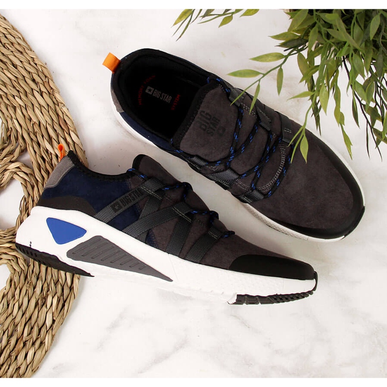 Šedé kožené sportovní boty Big Star II274309 šedá 2