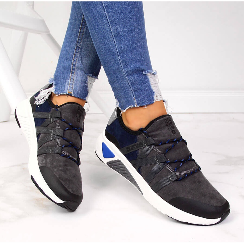 Šedé kožené sportovní boty Big Star II274309 šedá 1