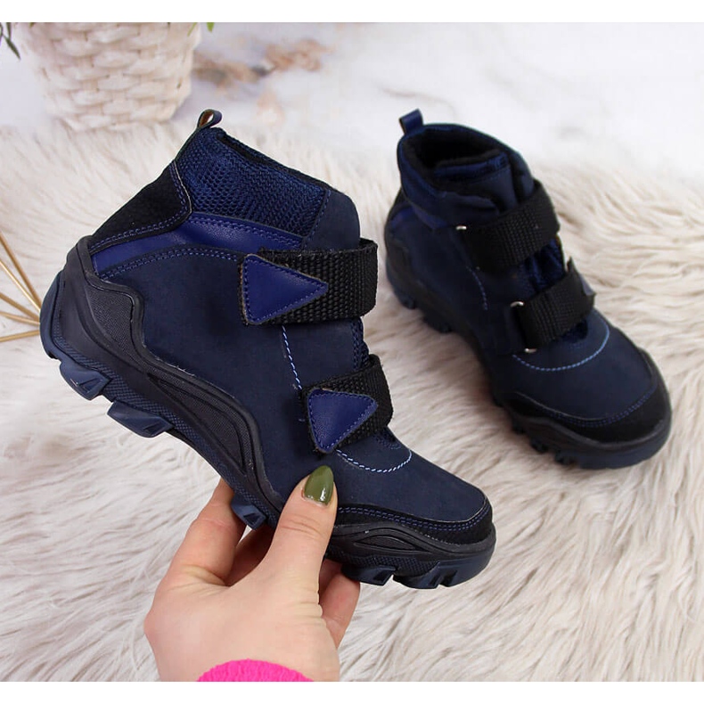 Chlapecké trapery se suchým zipem tmavě modrá Kornecki 6394 modrý 1 Chlapecké trapery se suchým zipem tmavě modrá Kornecki 6394 modrý 1