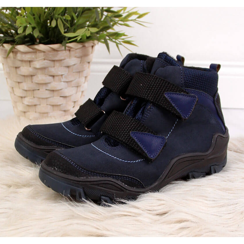 Chlapecké trapery se suchým zipem tmavě modrá Kornecki 6394 modrý 2 Chlapecké trapery se suchým zipem tmavě modrá Kornecki 6394 modrý 2