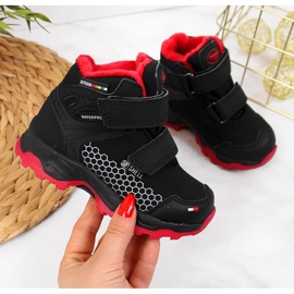 Chlapecké černé voděodolné sněhule na suchý zip American Club černá 1