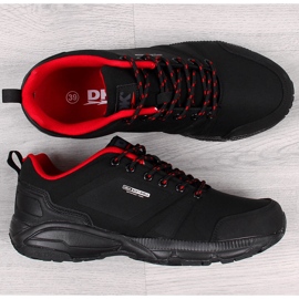 Černočervené nepromokavé trekové sportovní boty DK černá 2