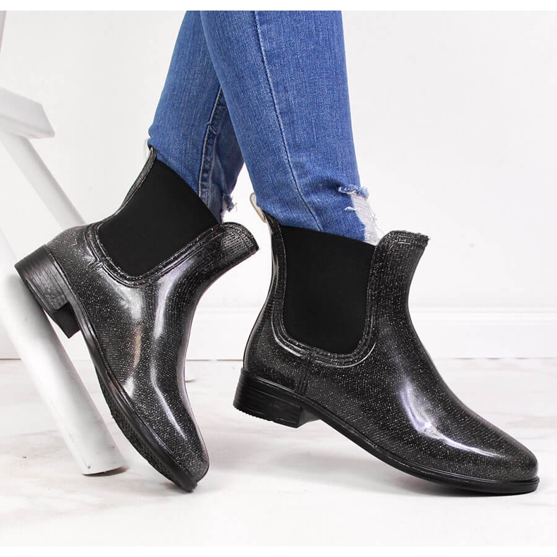 Černostříbrné dámské galoše, černostříbrné T.Sokolski černá stříbrný 1