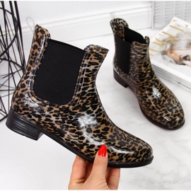 Dámské galoše Chelsea boots leopardí hnědé T.Sokolski hnědý 2