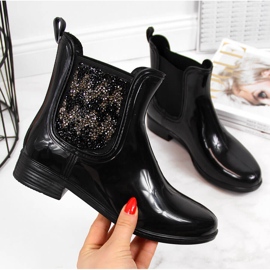 T.Sokolski Dámské galoše boty Jodhpur s kubickou zirkony černé T. Sokolski černá 2