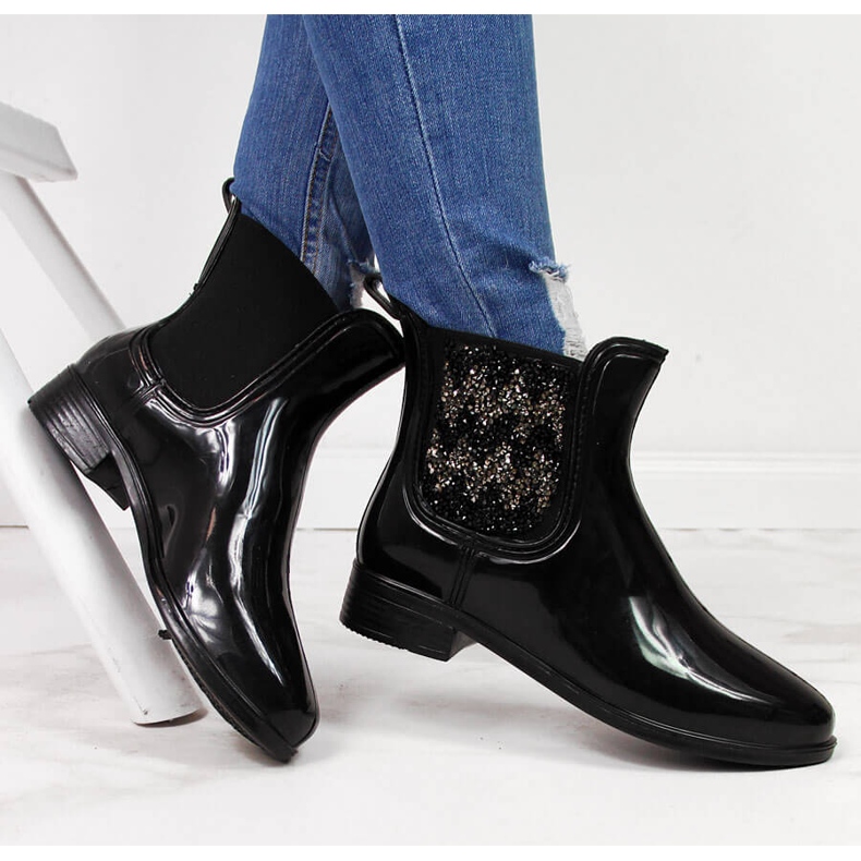 T.Sokolski Dámské galoše boty Jodhpur s kubickou zirkony černé T. Sokolski černá 1