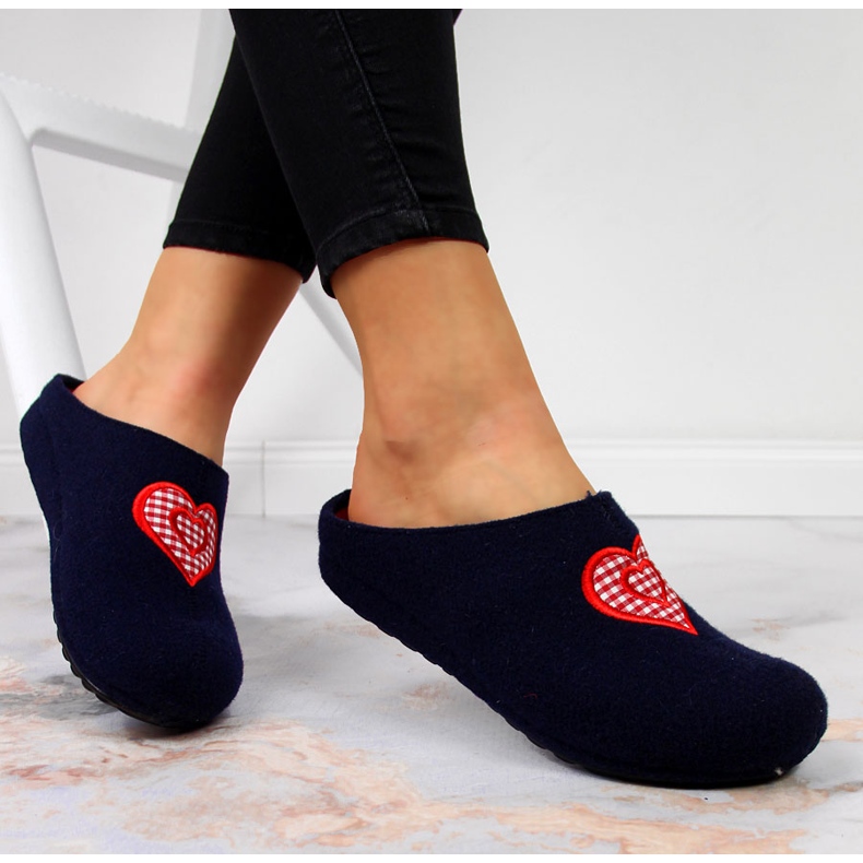 Dámské domácí plstěné pantofle námořnické modré Panto Fino námořnická modrá 1