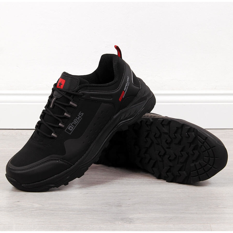 News Pánská turistická obuv voděodolná černá NOVINKA 1