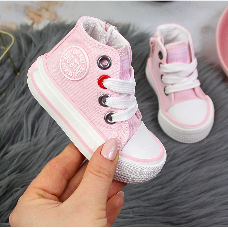 Dívčí vysoké růžové tenisky Big Star HH374191 růžový 1