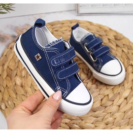 Dětské tmavě modré tenisky Big Star HH374097 na suchý zip námořnická modrá 1