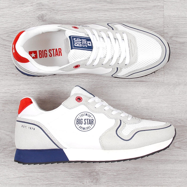 Pánské bílé sportovní boty z PU kůže Big Star JJ174141 bílý 1