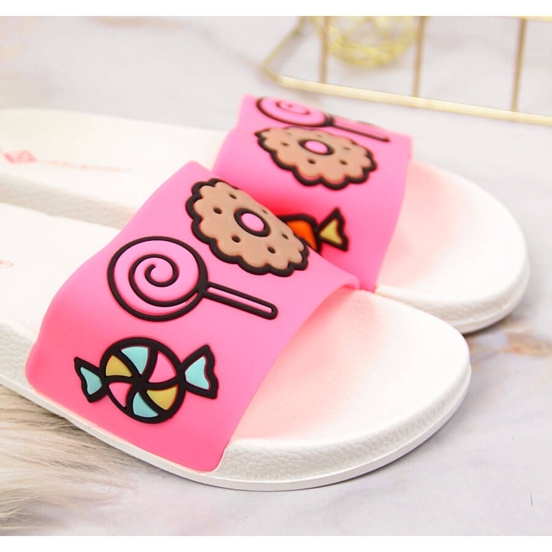 Růžové dívčí pantofle do bazénu Atletico růžový 1