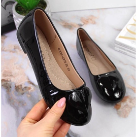 Dívčí baleríny se srdcem černé Vinceza černá 1