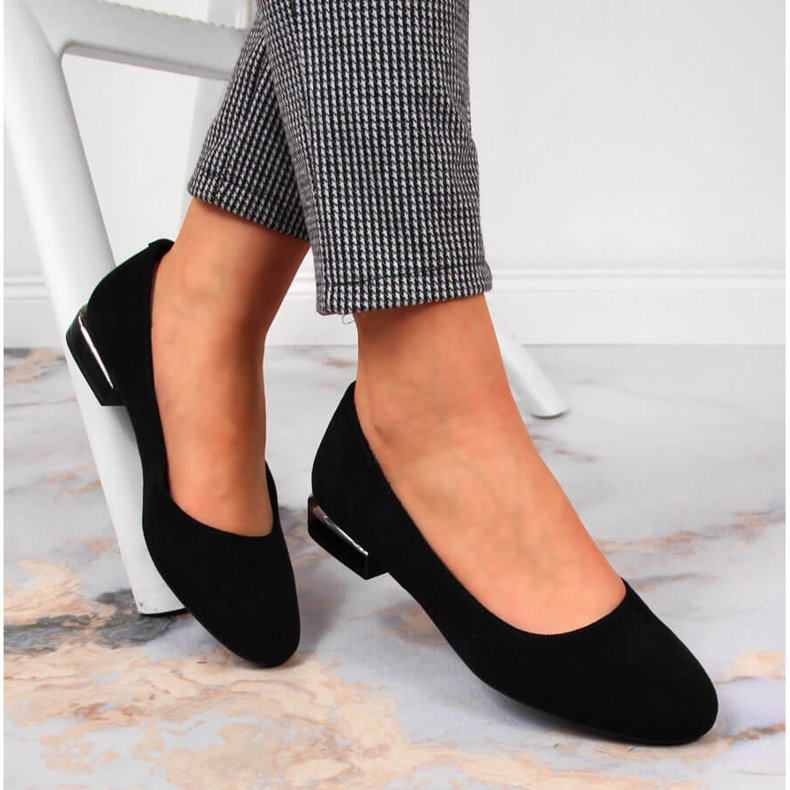 Černé dámské baleríny na vysokém podpatku Sergio Leone černá 1