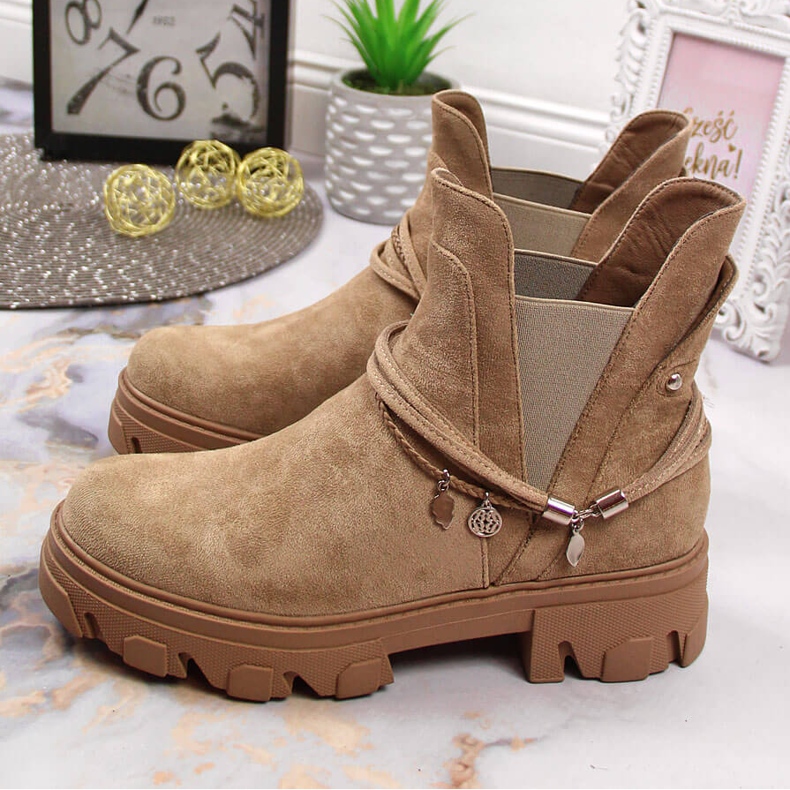 Dámské černé kozačky Jodhpur, béžové, Filippo béžový 2