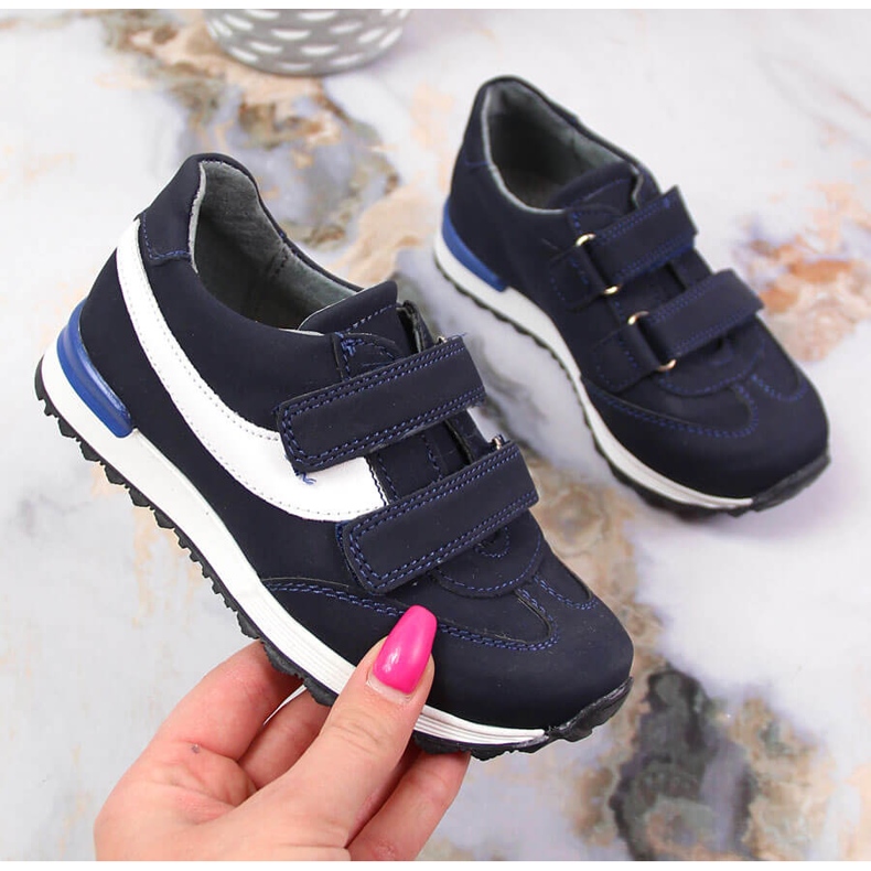 Chlapecké boty se suchým zipem tmavě modrá Kornecki 6122 námořnická modrá 1