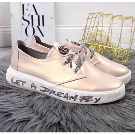 S.Barski Dámské kalhoty s perleťově růžovou platformou značky S. Barski růžový 2